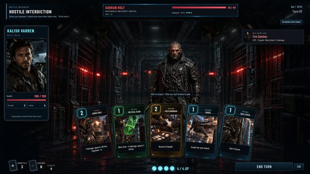 Card combat against Garran Holt
